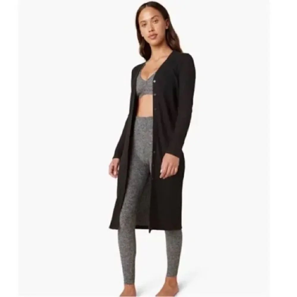 Beyond Yoga Your Line Waffle Knit Duster Black XL
